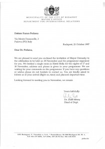 invito del Comune di Budapest